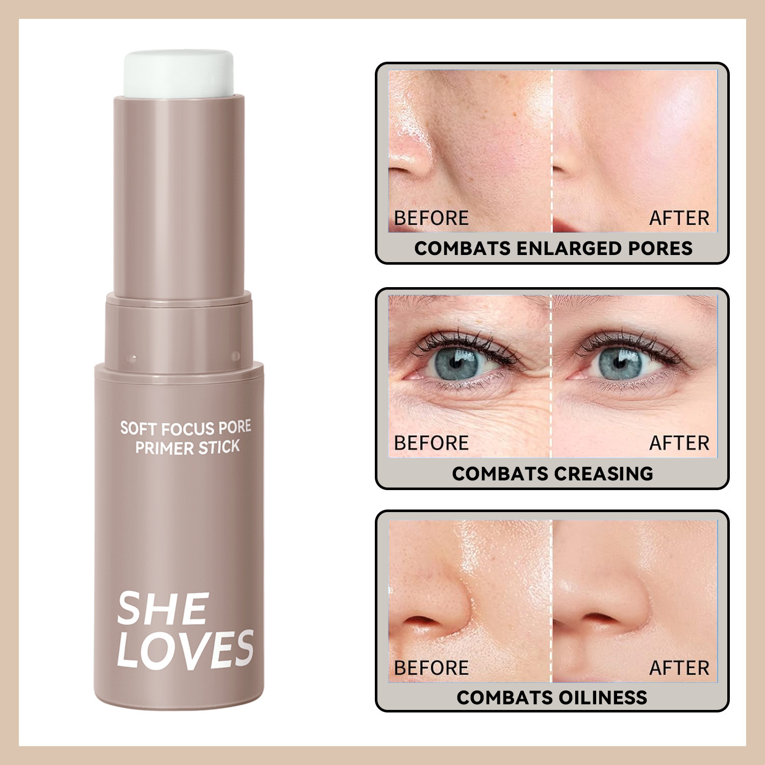 Wholesale Mineral Creamy Matte Concealer Primer Stick Smooth Texture Blurring Pore Minimizer Invisible Fine Lines Makeup Base