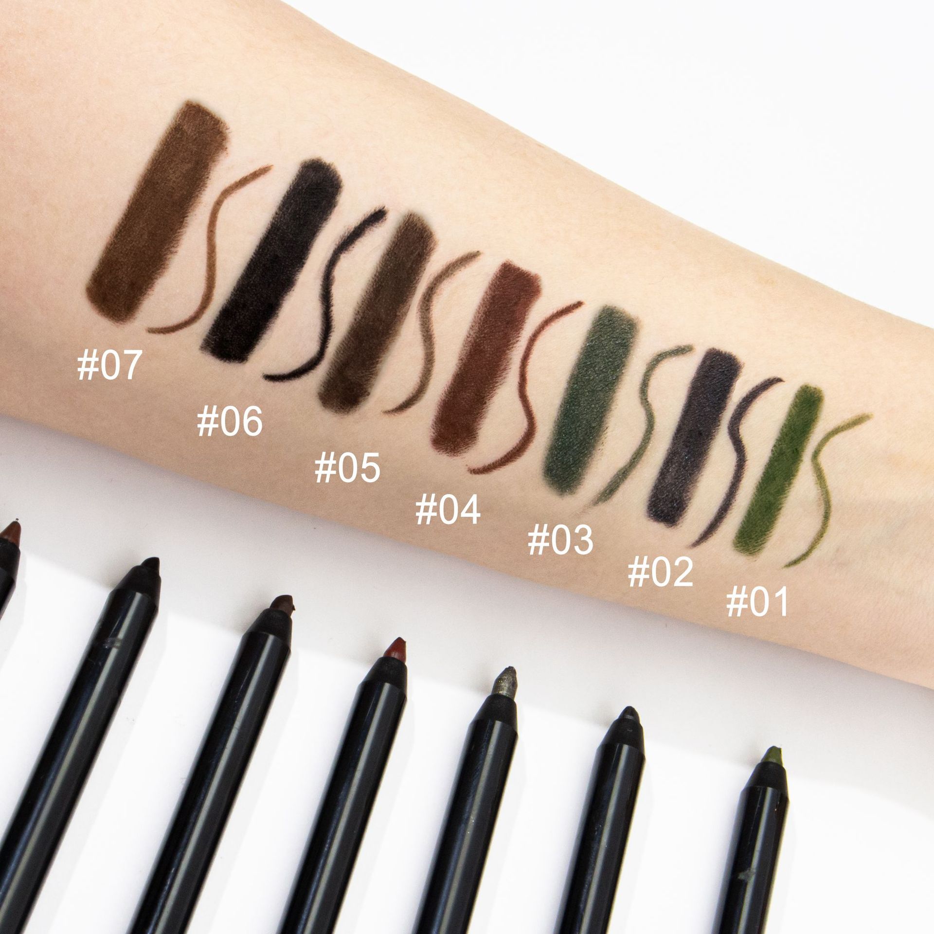Custom Logo Gel Eye Liner Pencil 7 Colors Creamy Long Lasting Waterproof &amp; Smudge Proof Eyeliner Pen Gel