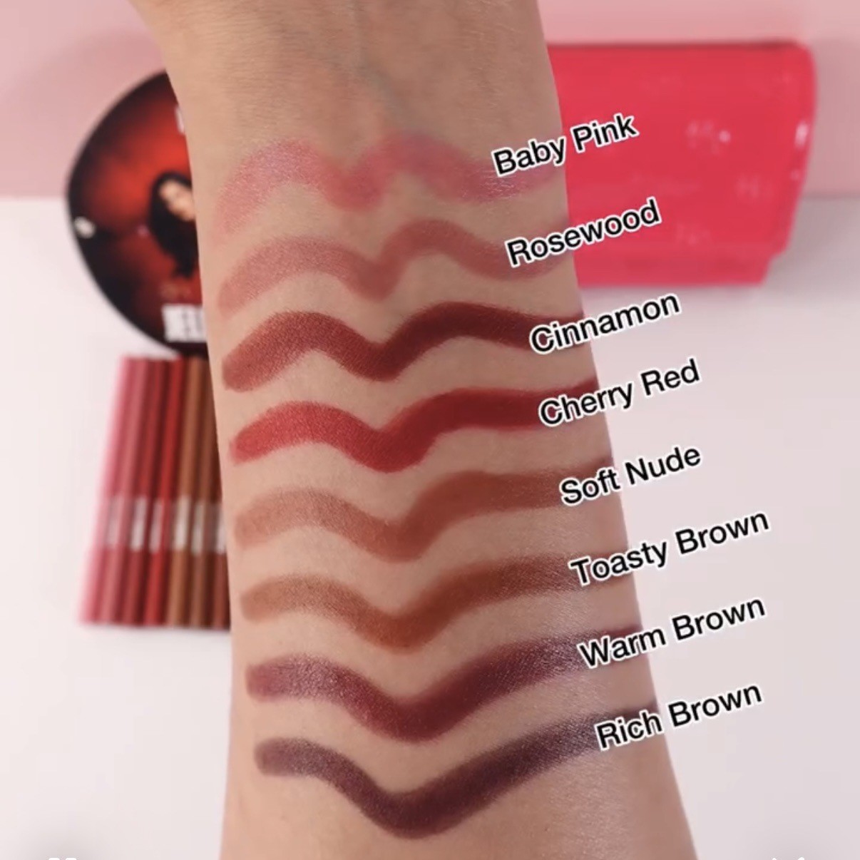 Custom Logo Creamy Lip Liner Pencil Vegan Matte Waterproof with Retractable Red Packaging Mineral Ingredient Lipstick