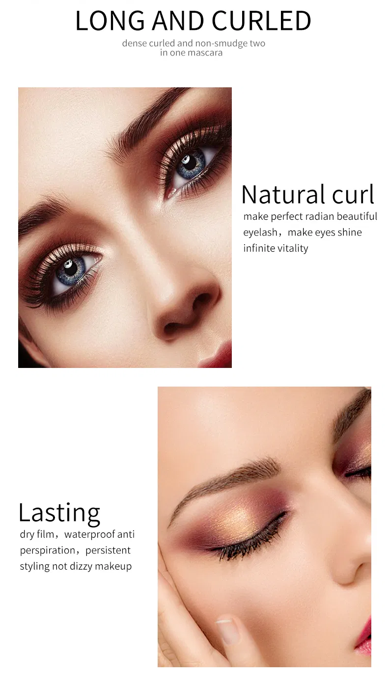 Private Label 2-in-1 Quick Dry Lasting Eyelash Thick Curling 4D Mascara