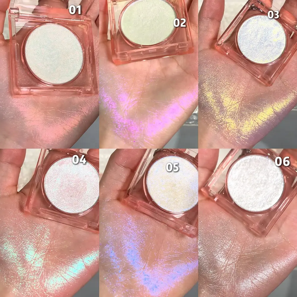 High Quality Vegan Cruelty-Free Shimmer Glitter Highlighter Makeup Custom Logo Palette With Smooth Brighten Face Body Wholesale