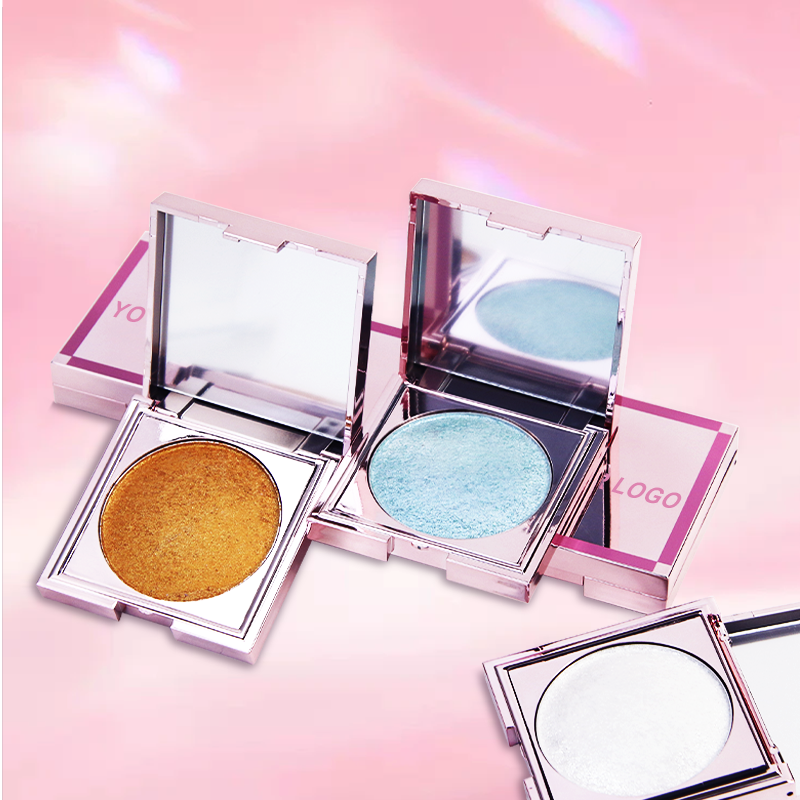 Hot Pressed Mineral Powder Vegan Bronzer Highlighter Custom Logo Waterproof Long Lasting Loose Glitter Novelty Highlighter