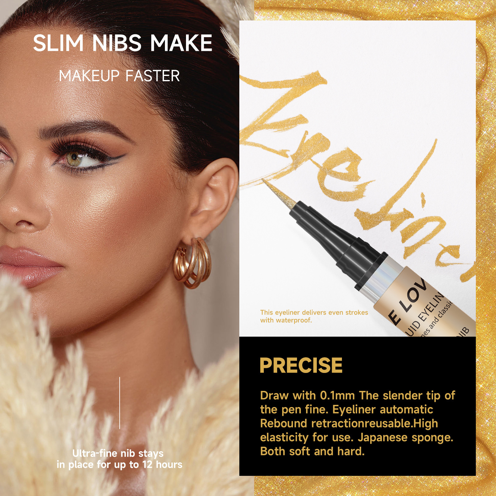 SHE LOVES Multicolor Brown Ultra-Fine Microfiber Liquid Eyeliner Pencil Long-Lasting Waterproof Smudge-Proof Cosmetic Makeup