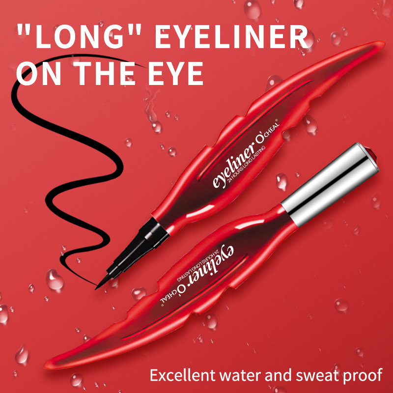 24K Long Lasting Liquid Eyeliner Pen-Waterproof Smudge Proof Fine Tip, Smooth Application, Black Eye Makeup, Sweat Resistant