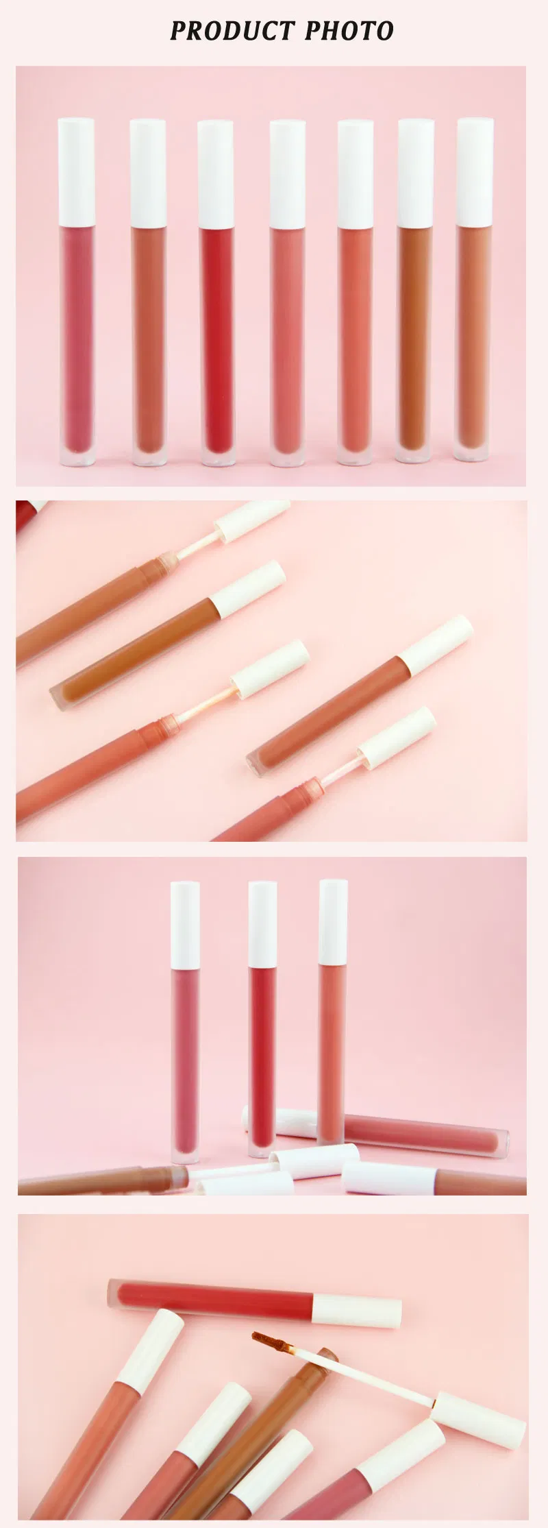 Wholesale Stock Custom Logo Vegan Cruelty Free Waterproof Soft Super Creamy Smooth Velvet Matte Lip Gloss Liptint