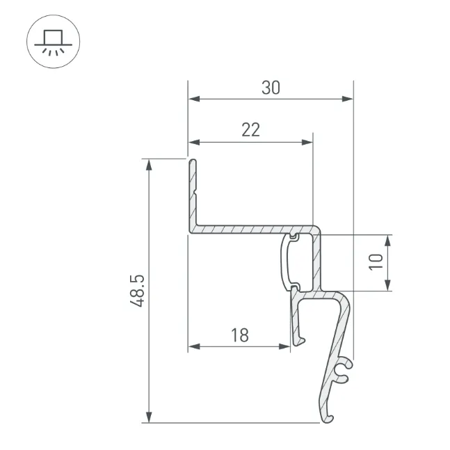 Shadow Aluminum Profile Ceiling Contour Without Plugins