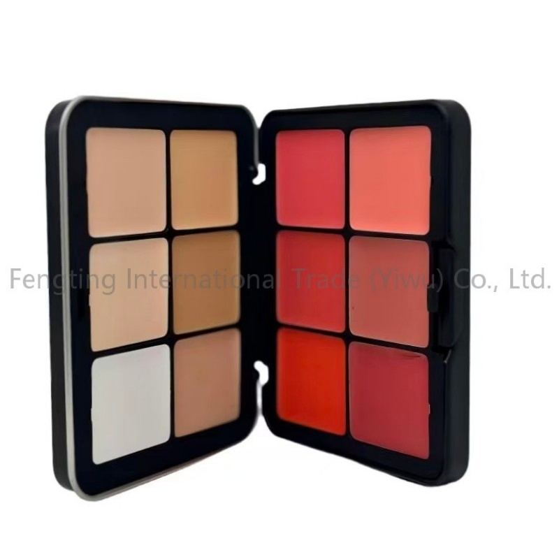 12 Colors Private Label Wholesale Vegan Halal Organic Cruelty Free Full Coverage Custom Cosmetic Ironhighlighterbronzer Contour Concealer Face Blush Palette
