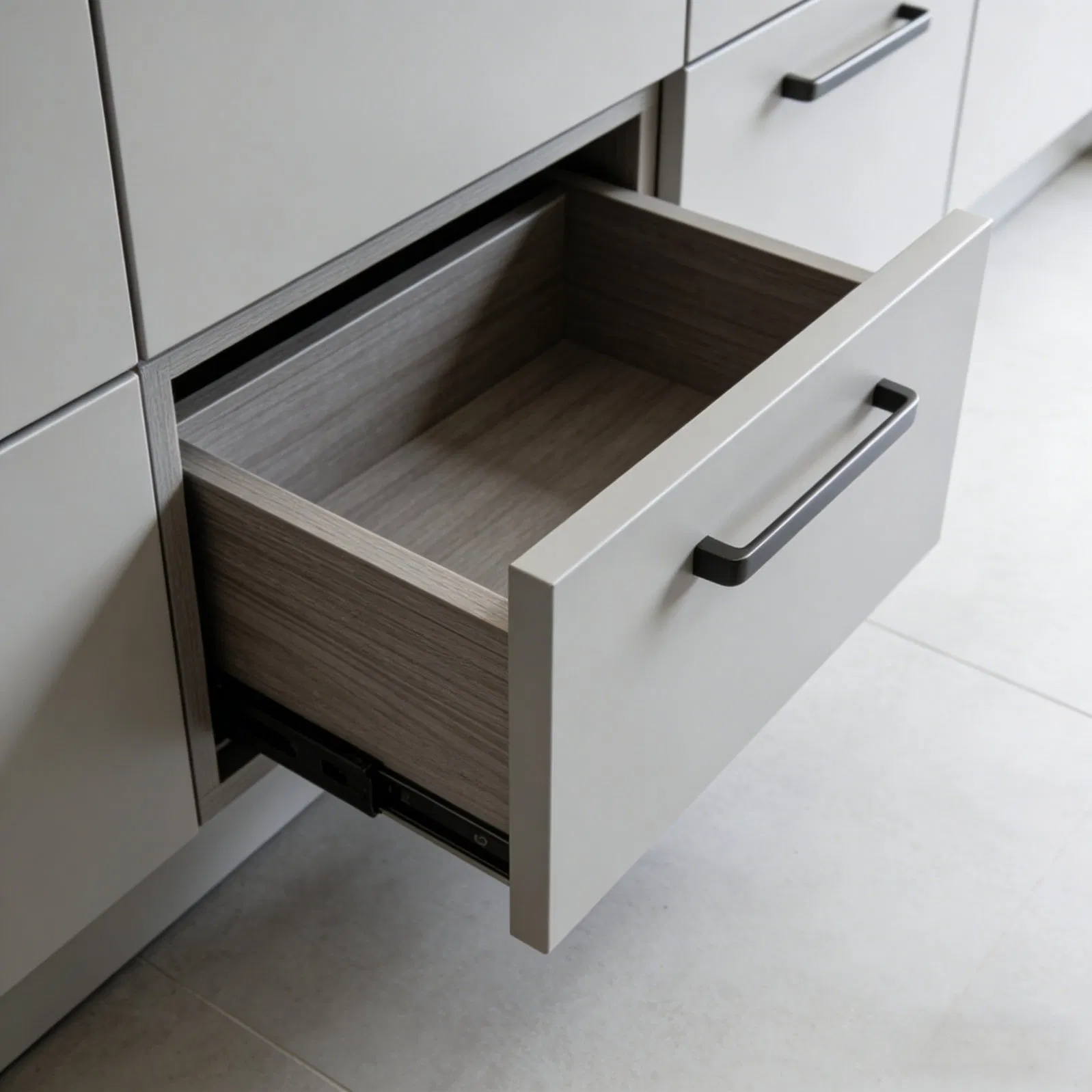 Elegant Matte Finish Modular Kitchen Cabinet Set with Base Units