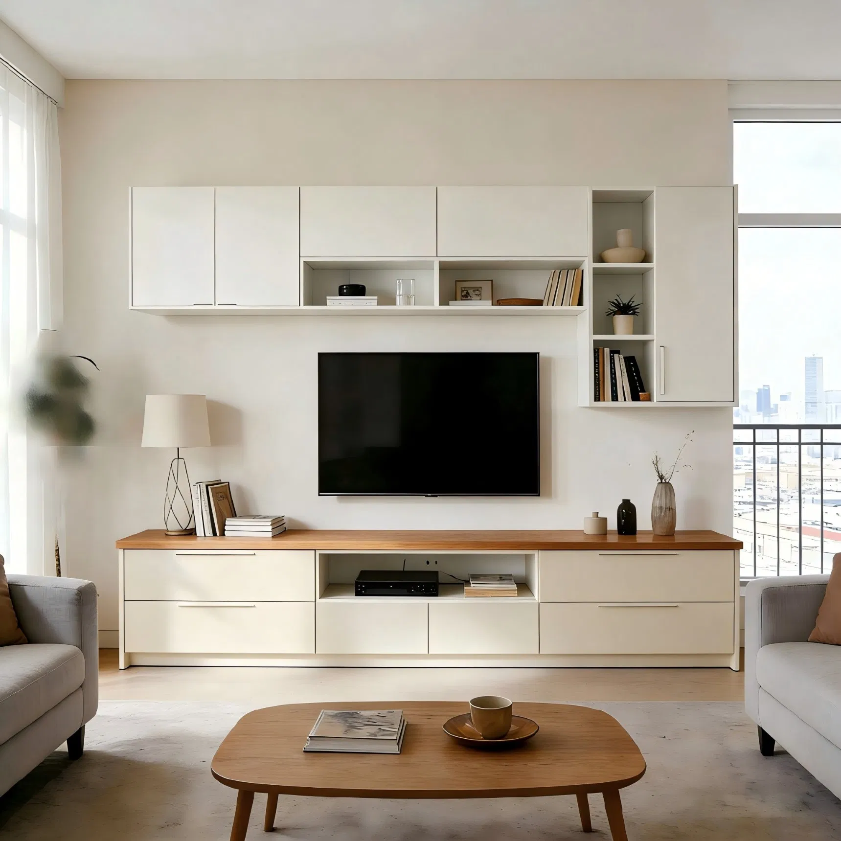 Minimalist TV Cabinet with Storage Solutions for Contemporary Living Rooms