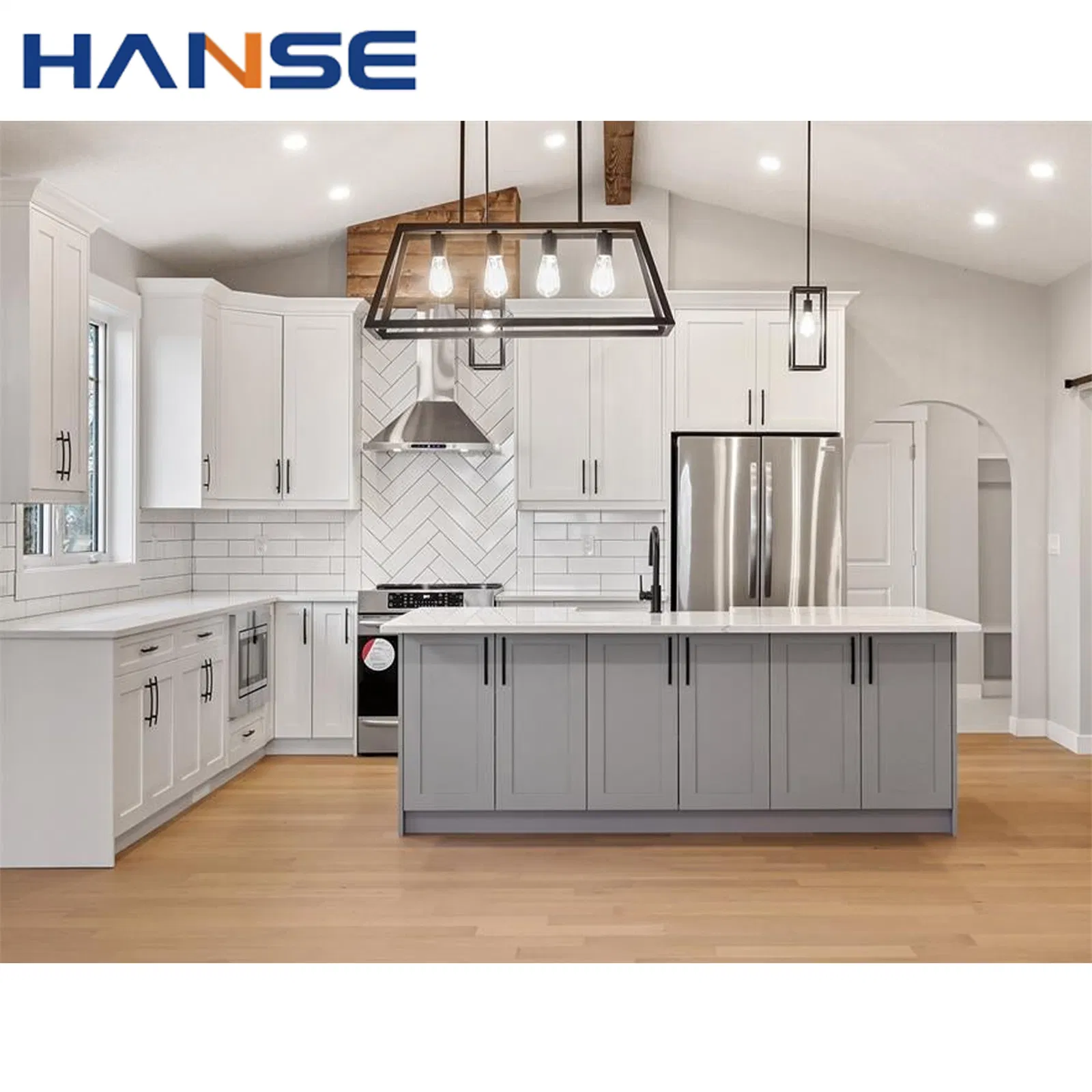 Luxury Gray Shaker Designs Kitchen Cabinet Sets Modern PVC High Gloss Lacquer Kitchen Kitchen