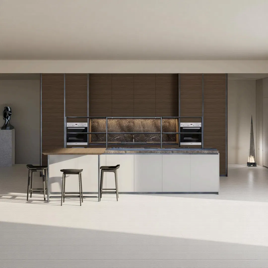 Custom Kitchen Cabinets Made From Chipboard with Melamine Finish in Modern Style Featuring Matte Effect and Environmentally Friendly Materials