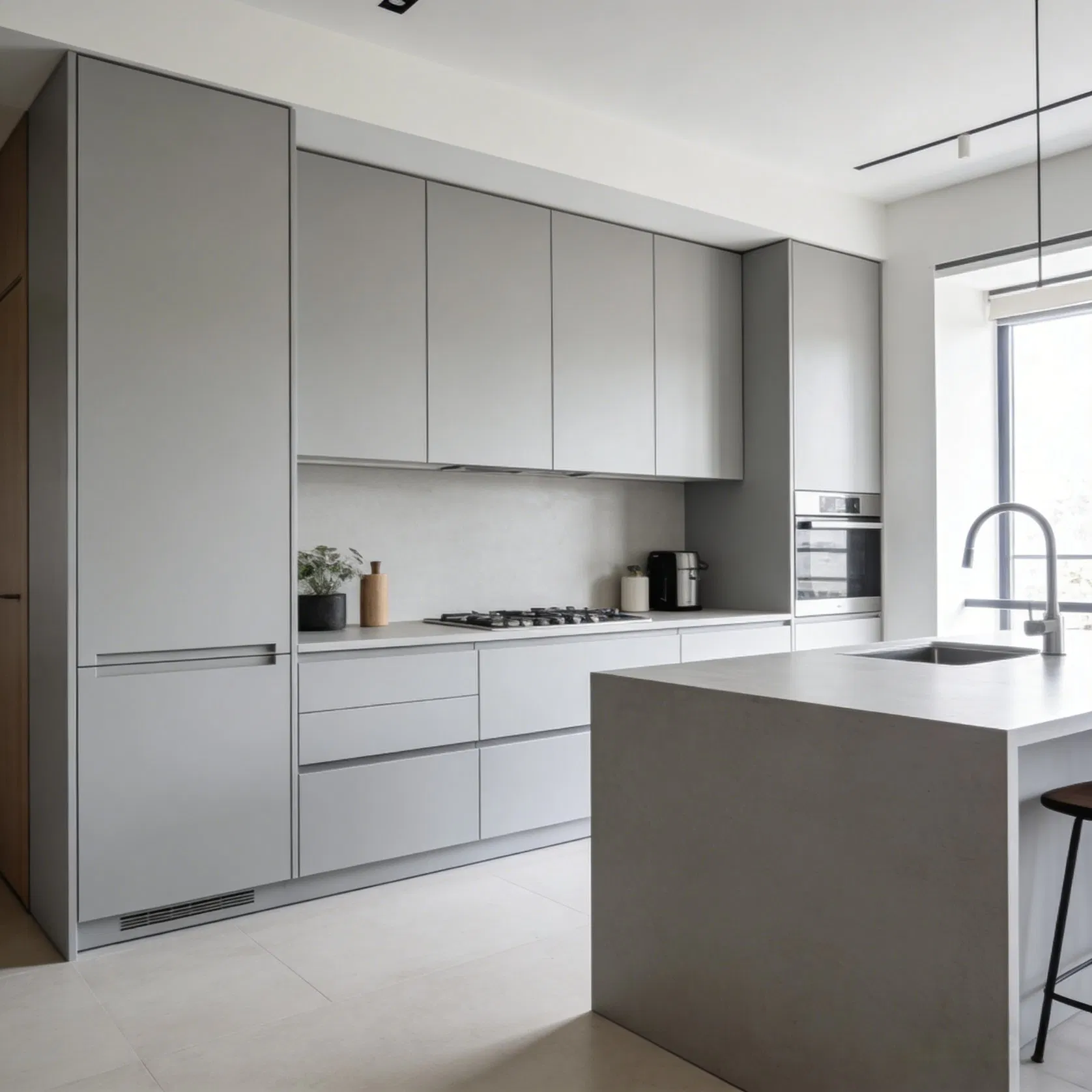 Elegant Matte Finish Modular Kitchen Cabinet Set with Base Units