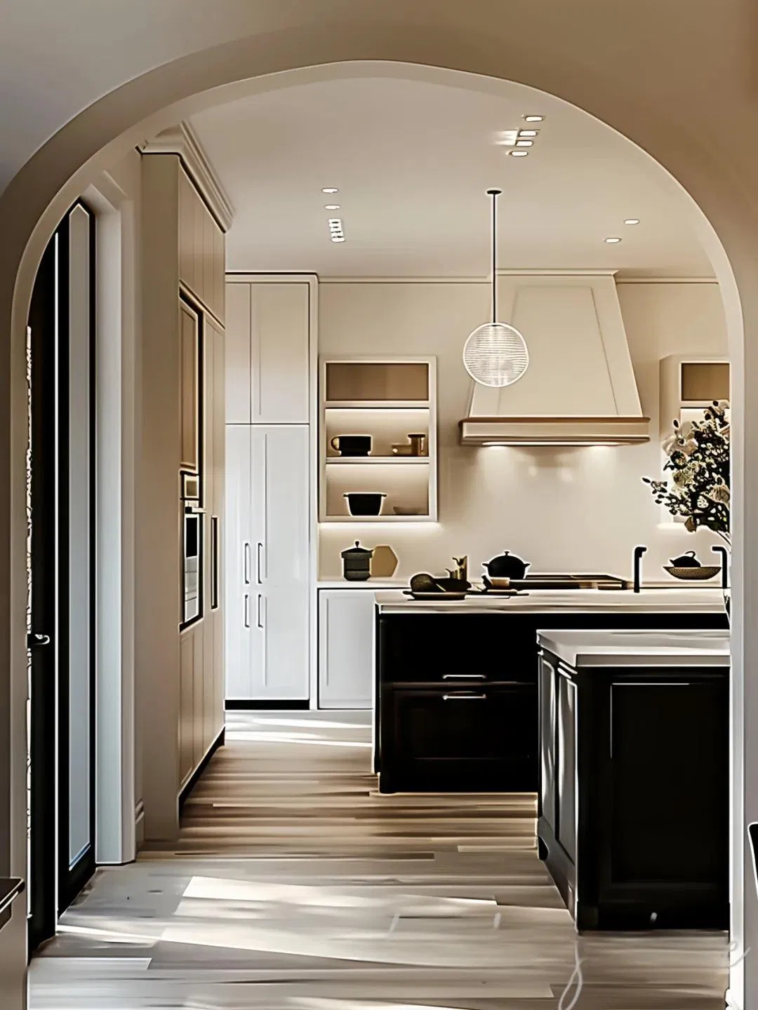 Customized Wholesale Wood Color Modern Modular Handleless Design Kitchen Cabinet