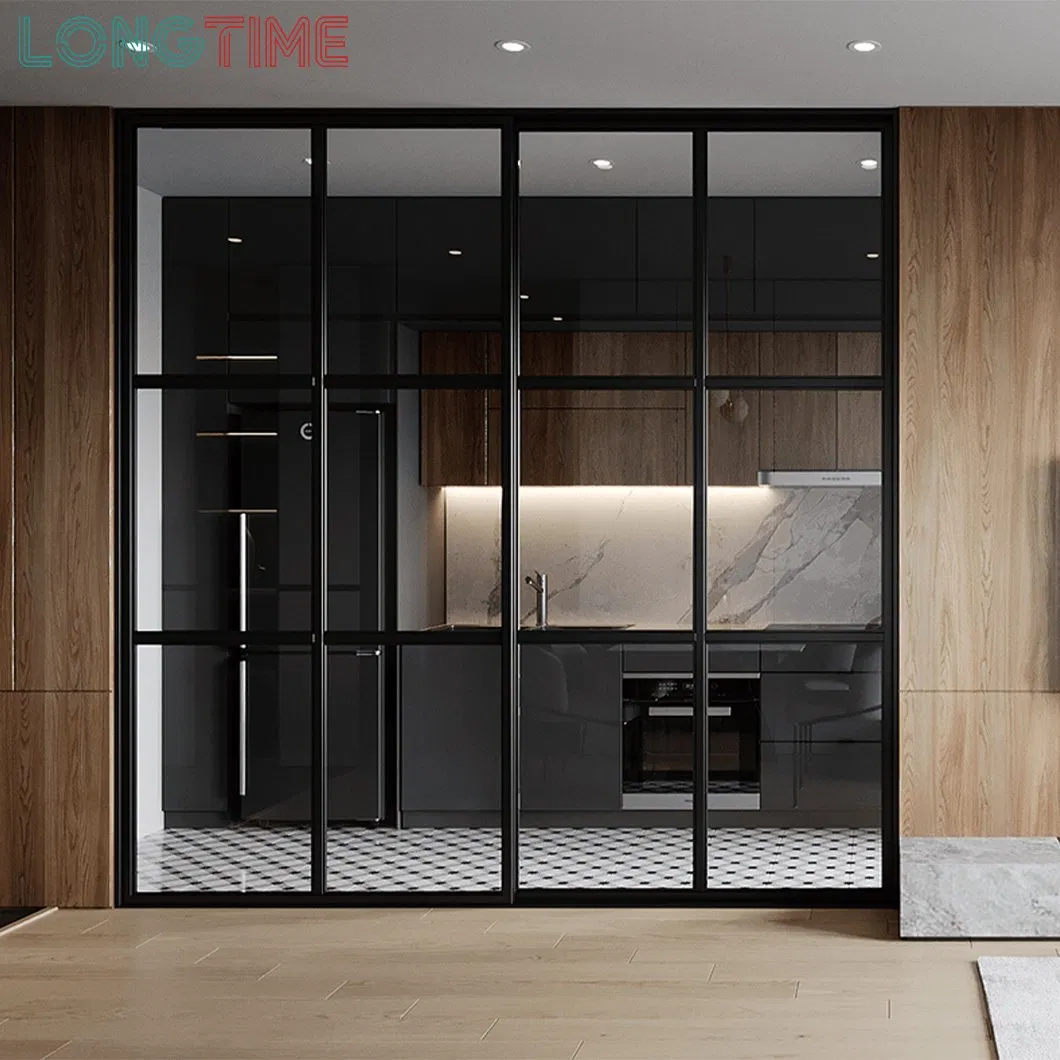 Customize Handleless Design Wood Grain Door Furniture Kitchen Cabinets