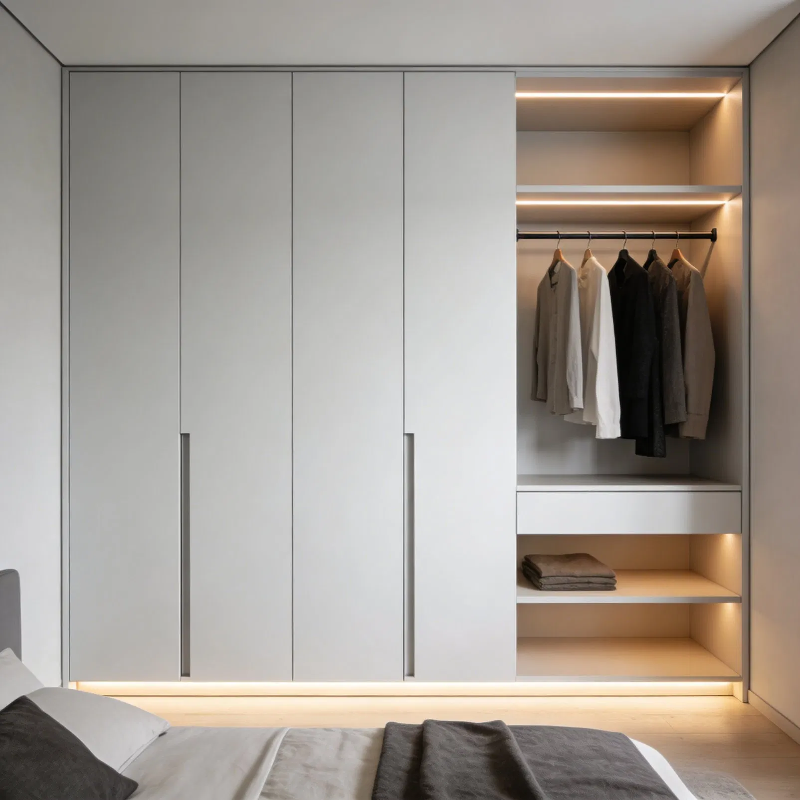 Modular Wardrobe Closet System with Flexible Interior Storage