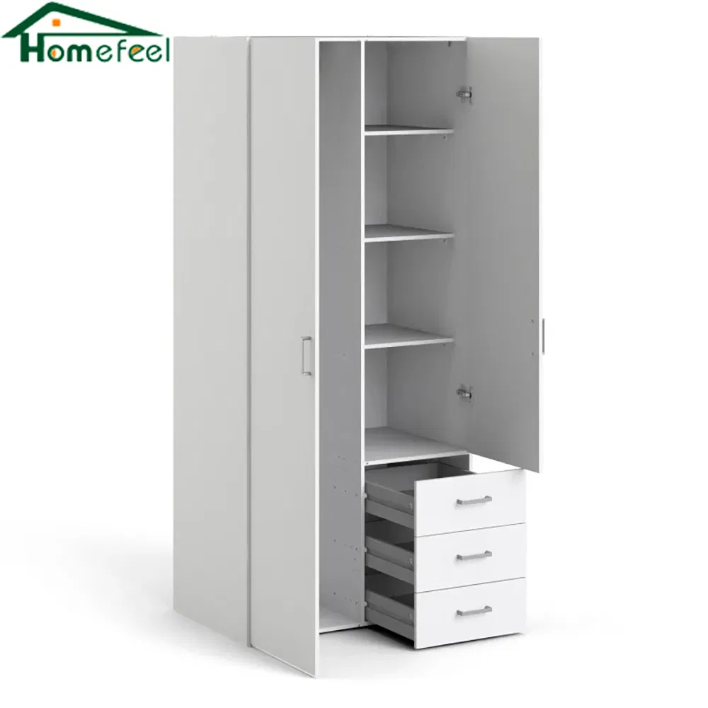 Customized Modern Wooden Cloakroom Closet Systems Home Furniture Closet Bedroom Double Wardrobe