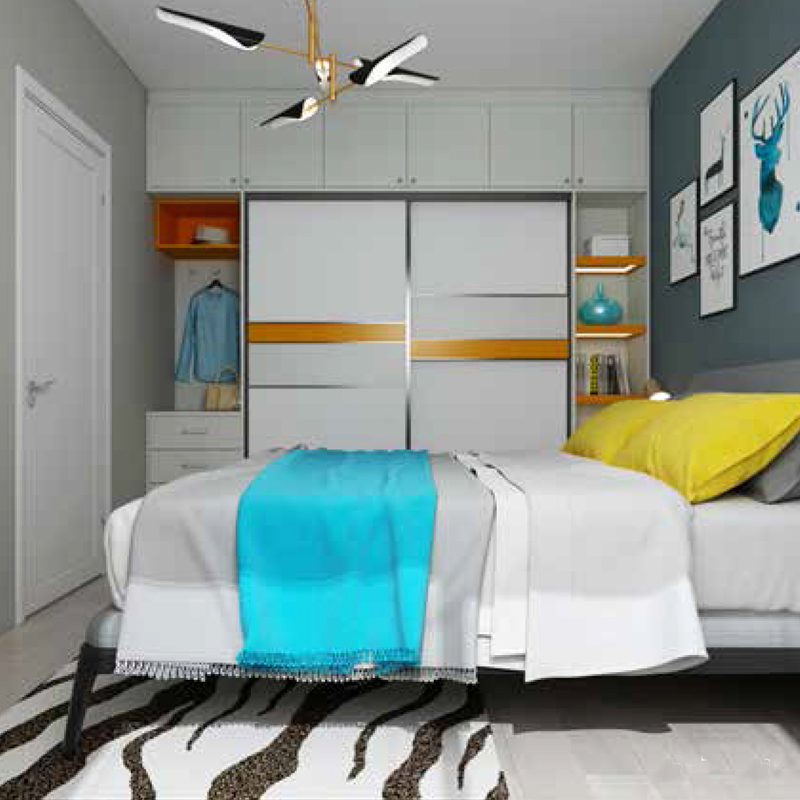 Customized Wooden Wardrobe Fitted Wardrobe with Hinged Doors for Apartments