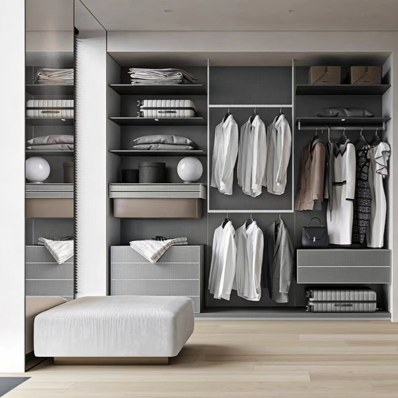 Wholesale Silent Open and Close Hinged Type Cupboards for Bedroom Wardrobe Cabinets with Sliding Door