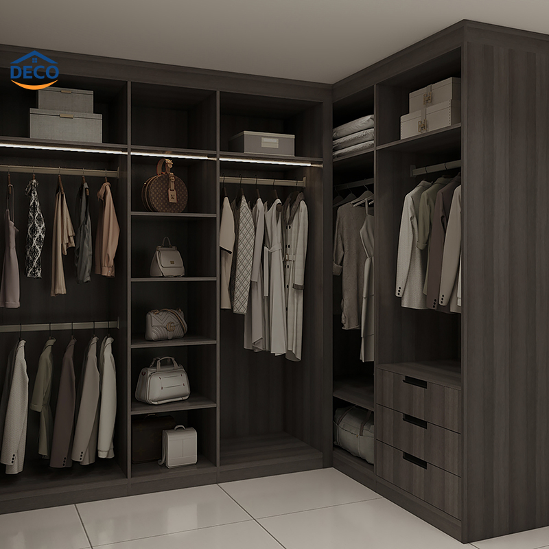 MDF Modern Design Modular Mirrored Sliding Door Soild Wood Cupboard Wardrobe Hinged Door Mirrored Wardrobe in Multiple Sizes and Colors