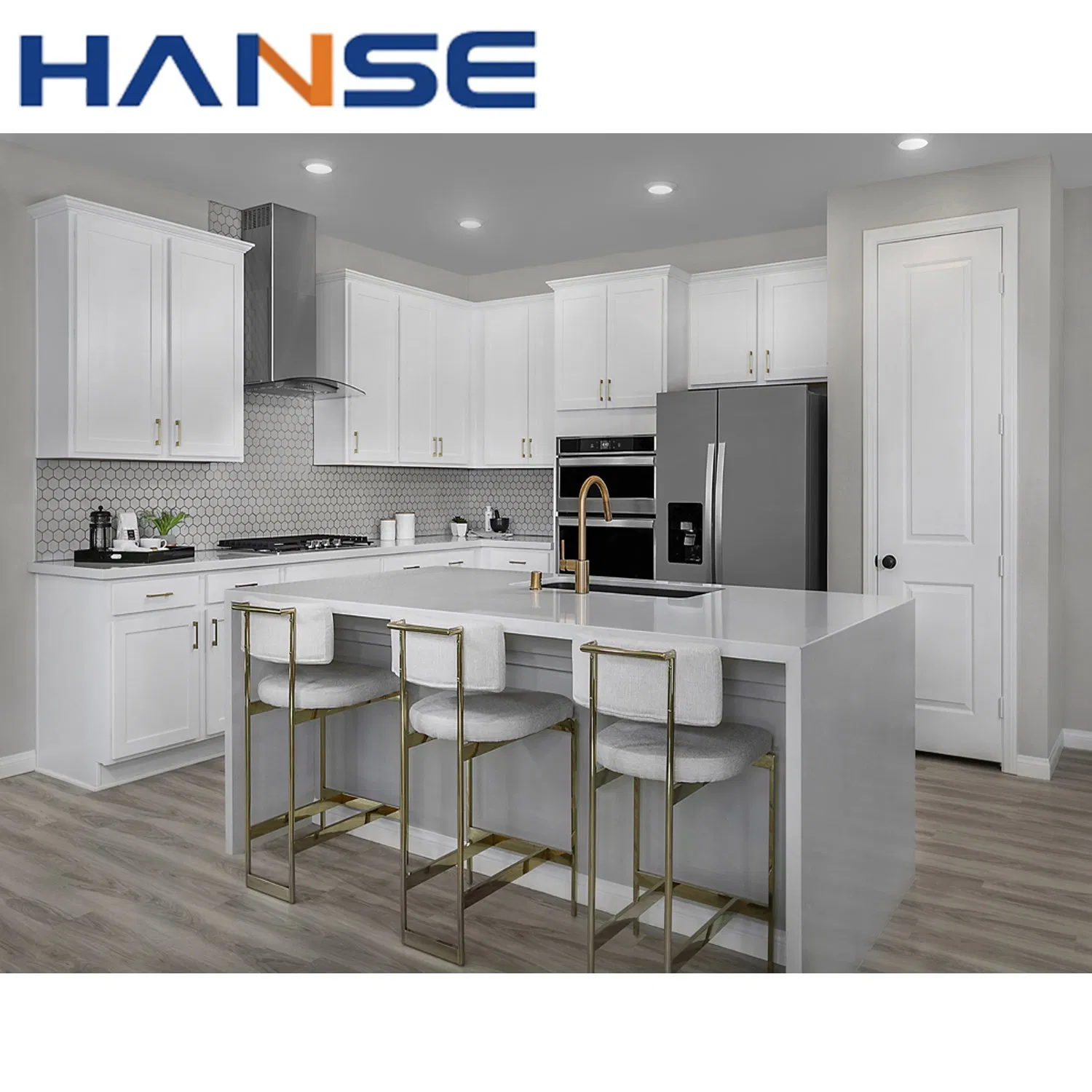 Hanse Modern Modular Customized Lacquer Mat Finish Handleless Quick Delivery Furniture Kitchen Cabinets