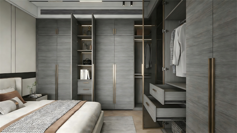 Secure Reliable New Style Custom Bedroom Wardrobe Closet Cabinet with Hinged Door