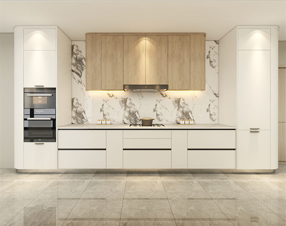 Yimu Luxury Designs Complete Handleless Oak Kitchen Cabinet Cupboard