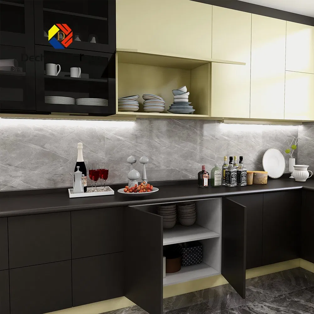 Custom Assemble Modern High Gloss UV Painting Kitchen Cabinets