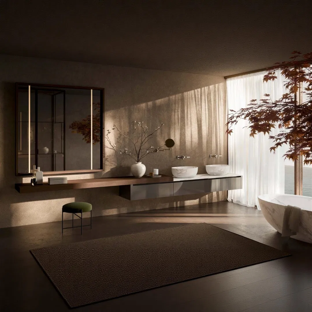 Custom Designed Kitchen Cabinet with Chipboard Melamine Matte Finish Wabi Sabi Style