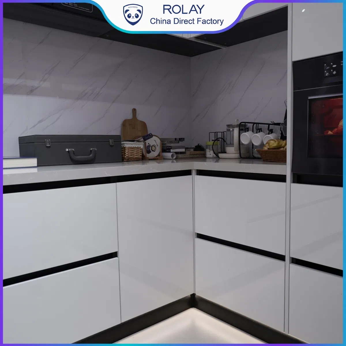 Smooth Sliding Rail Stable Shelf Placement Fade-Resistant Coating Modular Kitchen Cabinet System