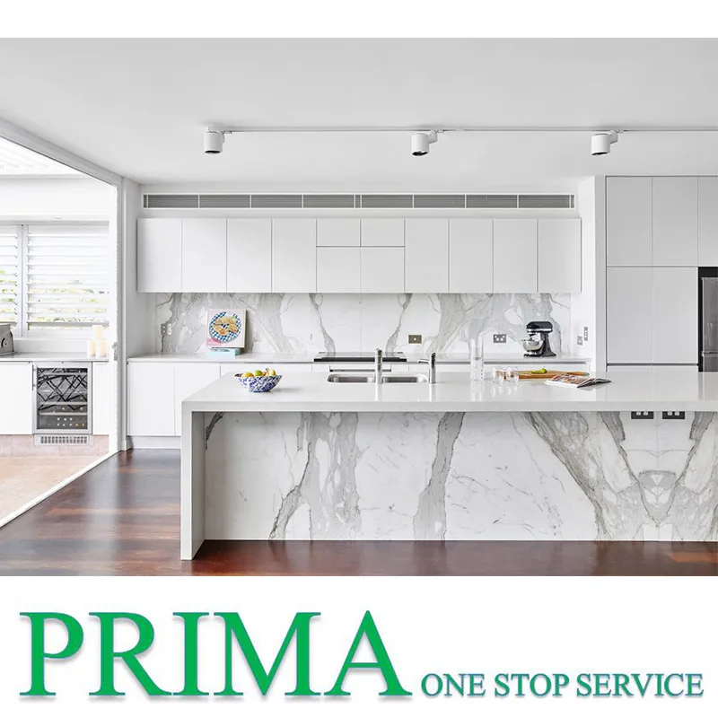 Best Sale Light Grey Handleless Kitchen Cabinet Set