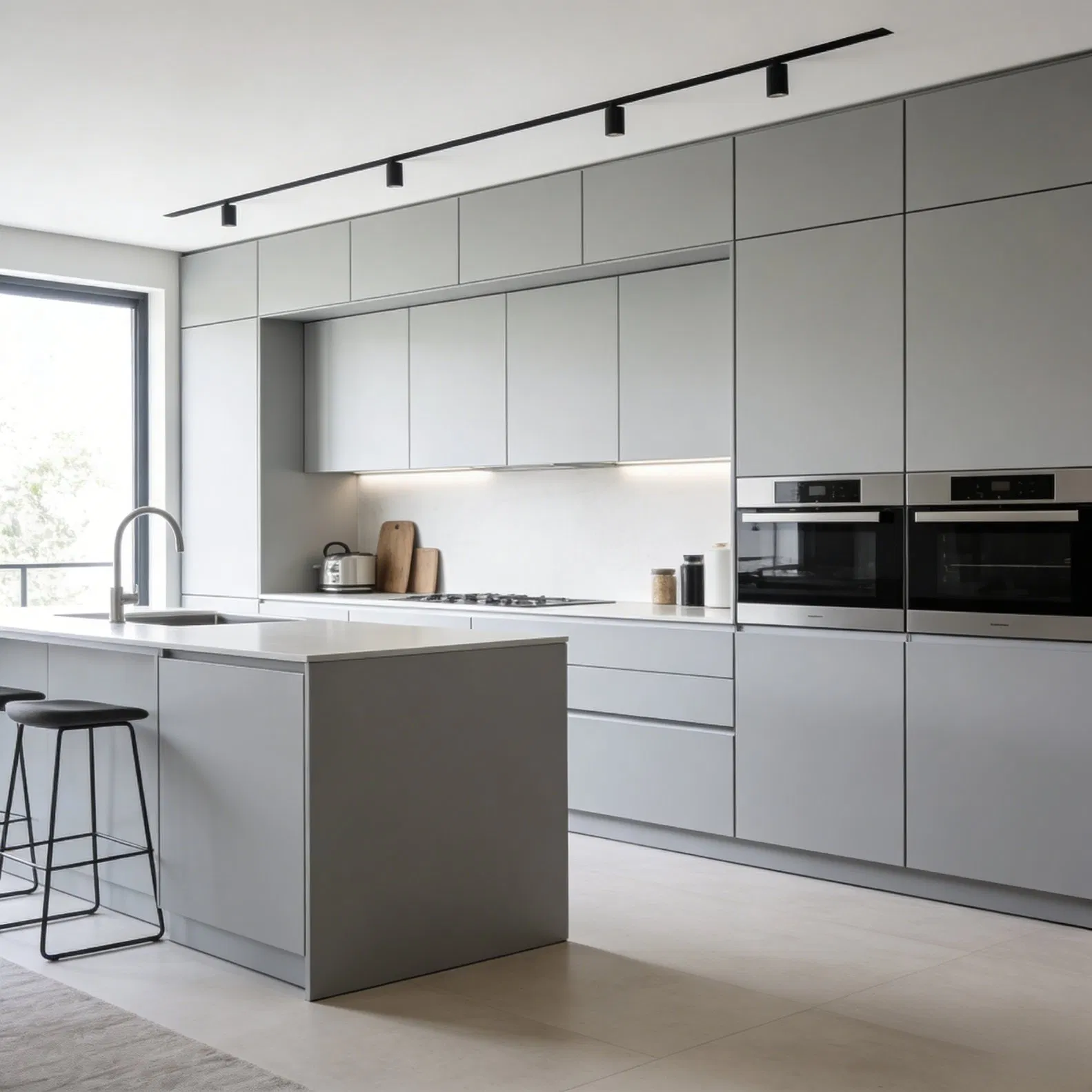 Elegant Matte Finish Modular Kitchen Cabinet Set with Base Units