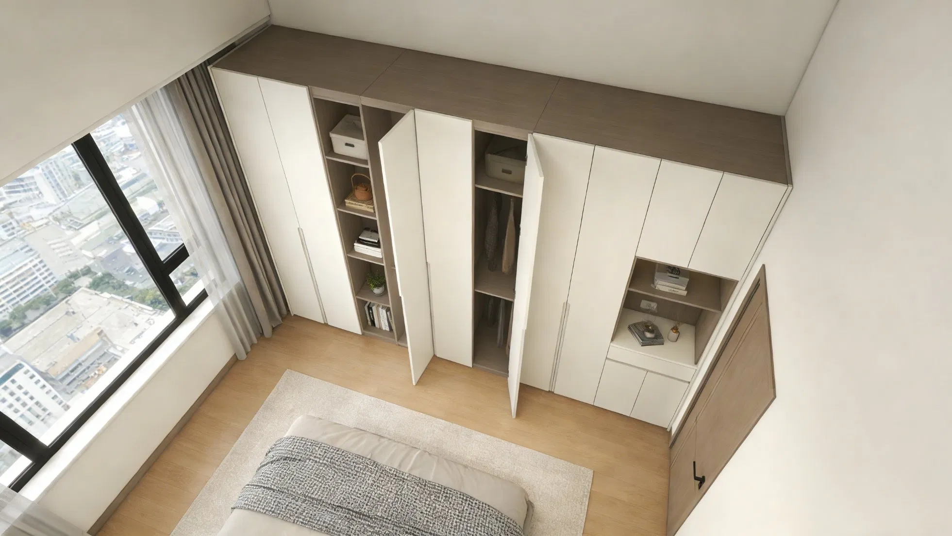 Modular Wardrobe System for Bedroom Custom Size MDF Furniture
