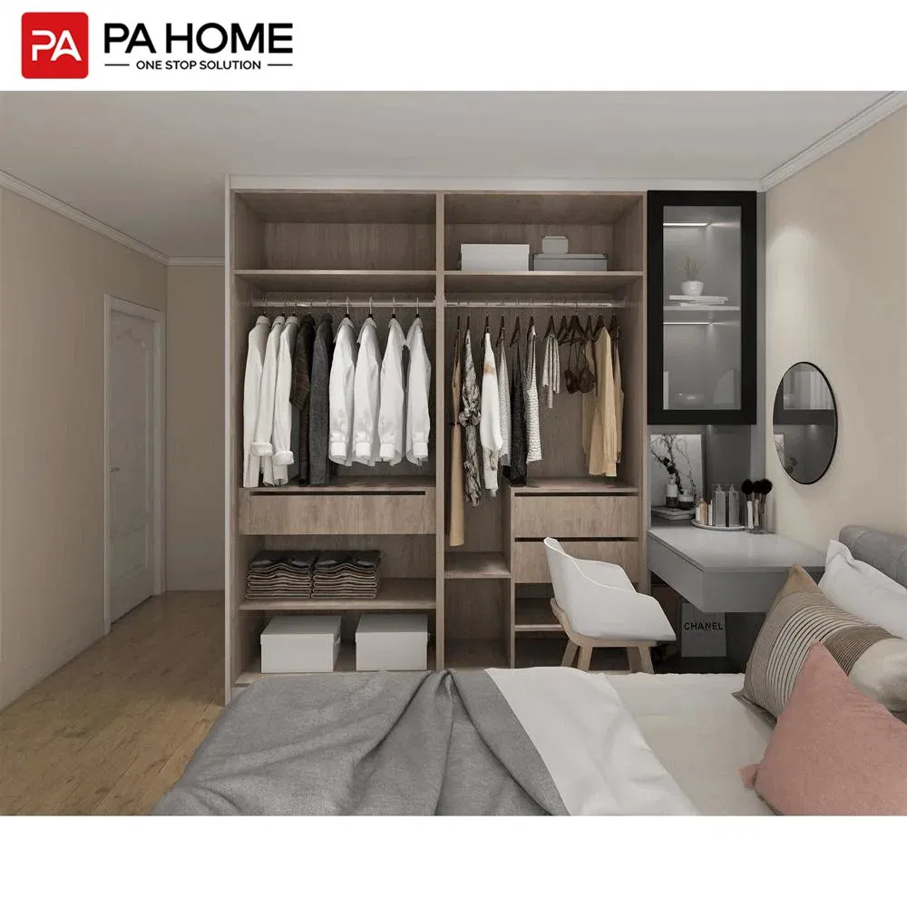 PA Customized Matt Hinged Door Walk-in Closet Bedroom Furniture Set Wearable Wardrobe
