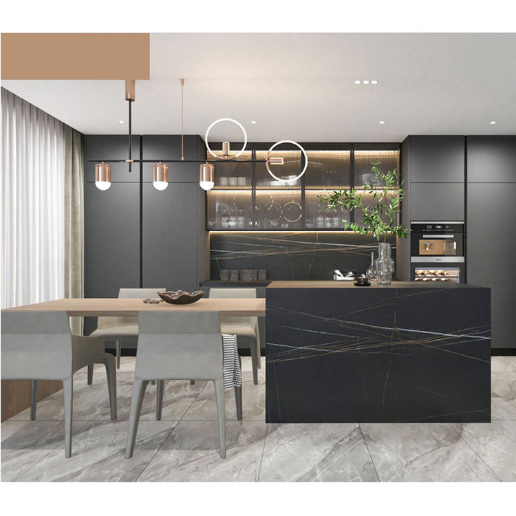 Custom Design Unit with Lacquer Door for Home Furniture Modular Modern Kitchen Cabinet