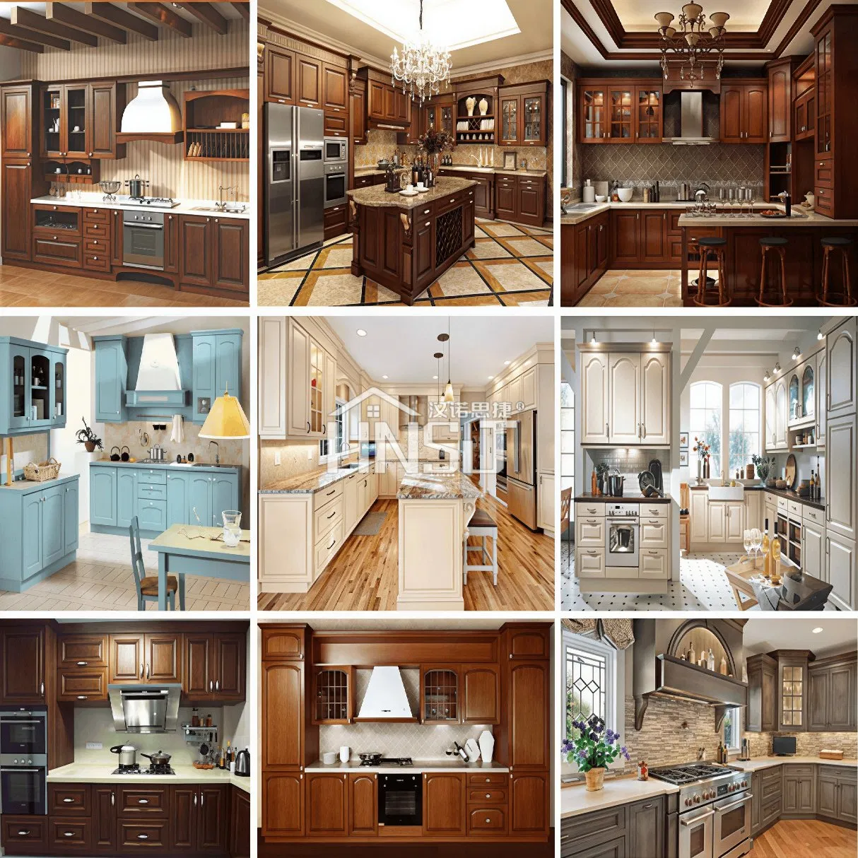 Customized High Gloss Kitchen Furniture Modern Kitchen Cabinet Solid Wood Modular Design Foshan Cupboard Set Outdoor Storage PVC Green Ready to Assemble Cabinet