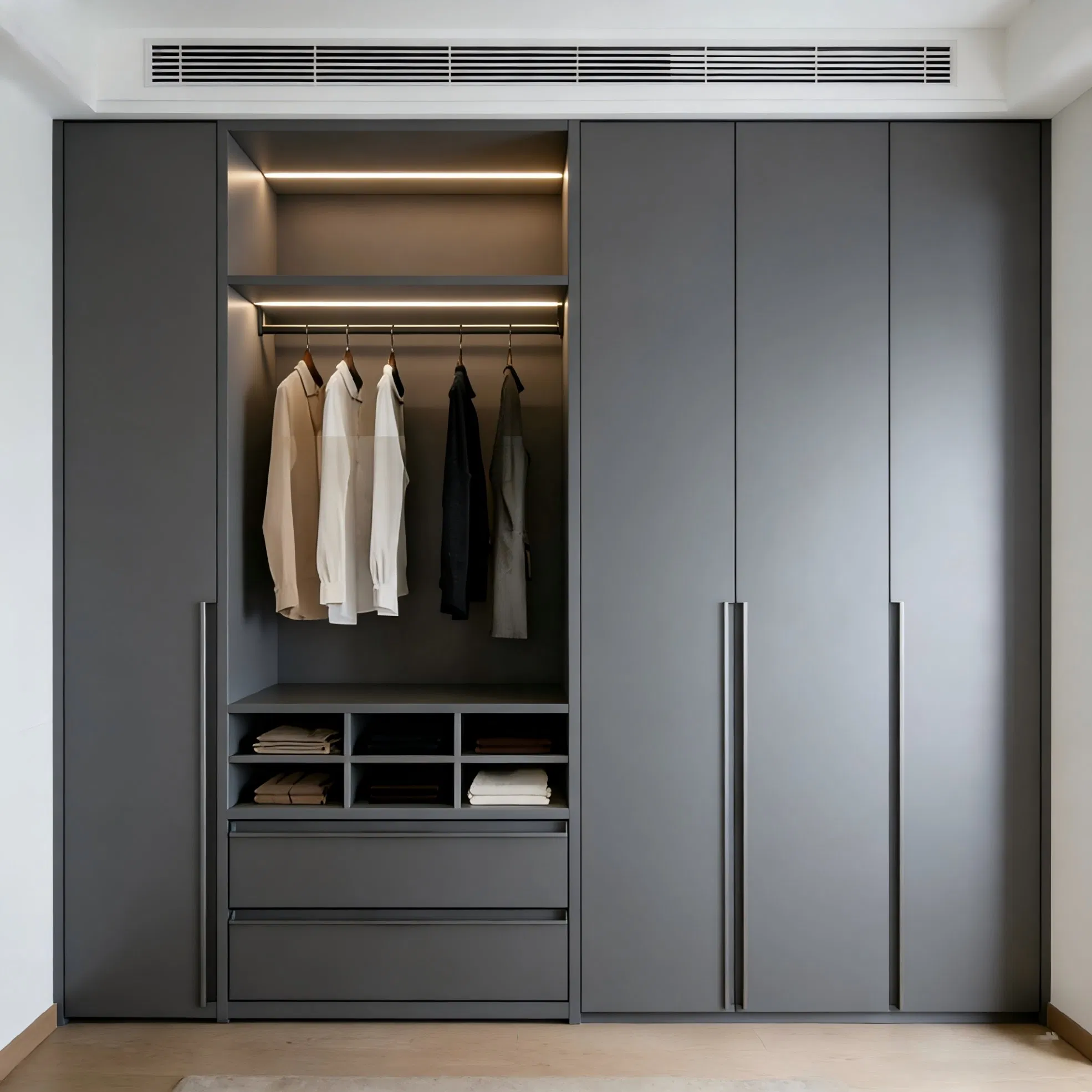 Built-in Wardrobe System Compatible with Custom Bedroom Furniture Sets