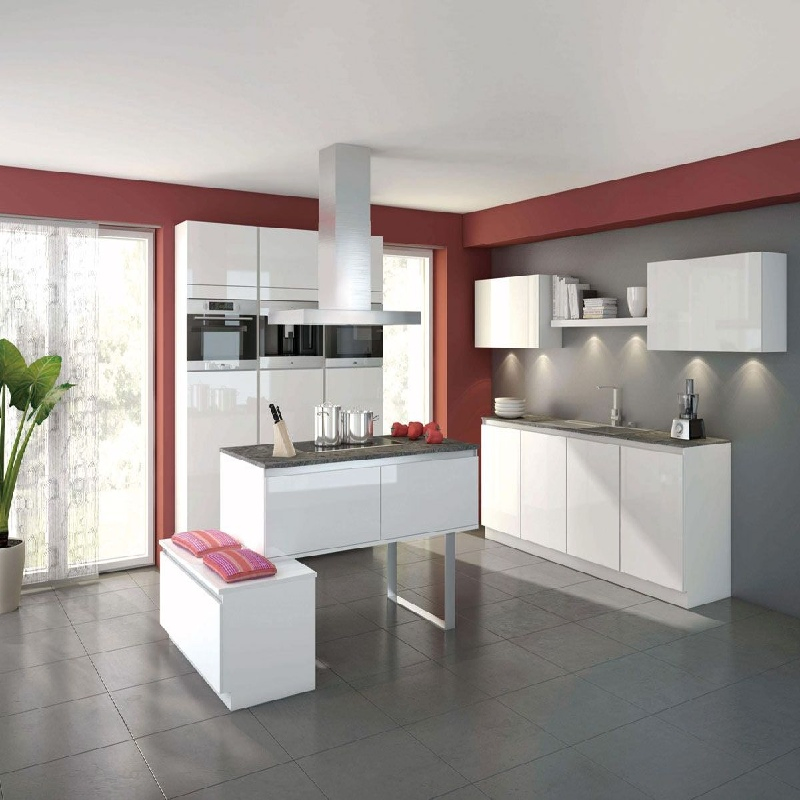 Aisle Style High Gloss Matte Finish Modular Cabinets for Kitchen Space