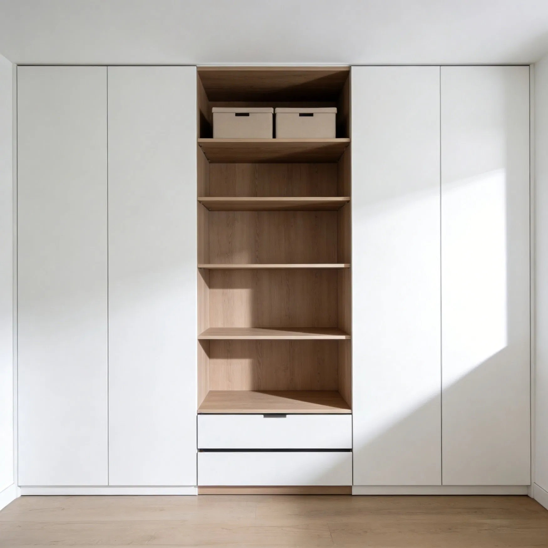 Wardrobe System with Soft Close Hinges and Drawers