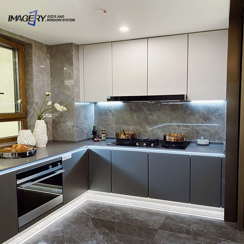 Modern Design Waterproof Aluminium Frame Kitchen Cabinet for Home