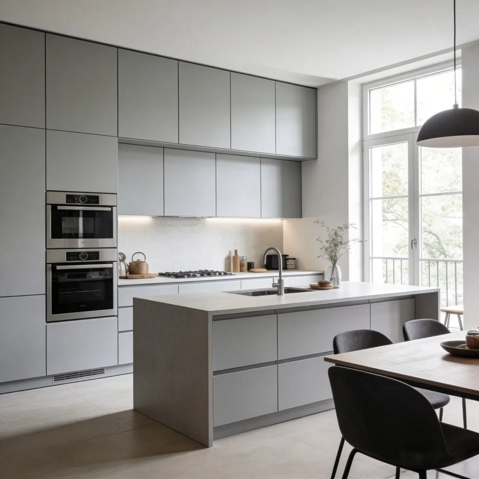 Elegant Matte Finish Modular Kitchen Cabinet Set with Base Units