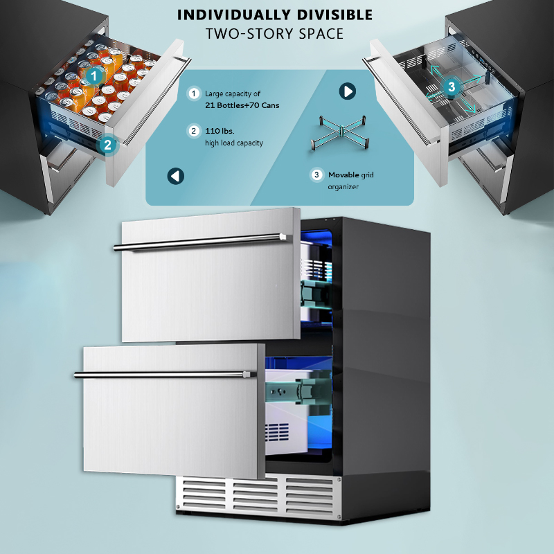 Sleek Silver Dual-Drawer Storage Solution for Small Areas