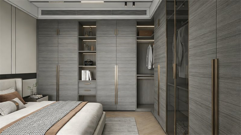 Secure Reliable New Style Custom Bedroom Wardrobe Closet Cabinet with Hinged Door