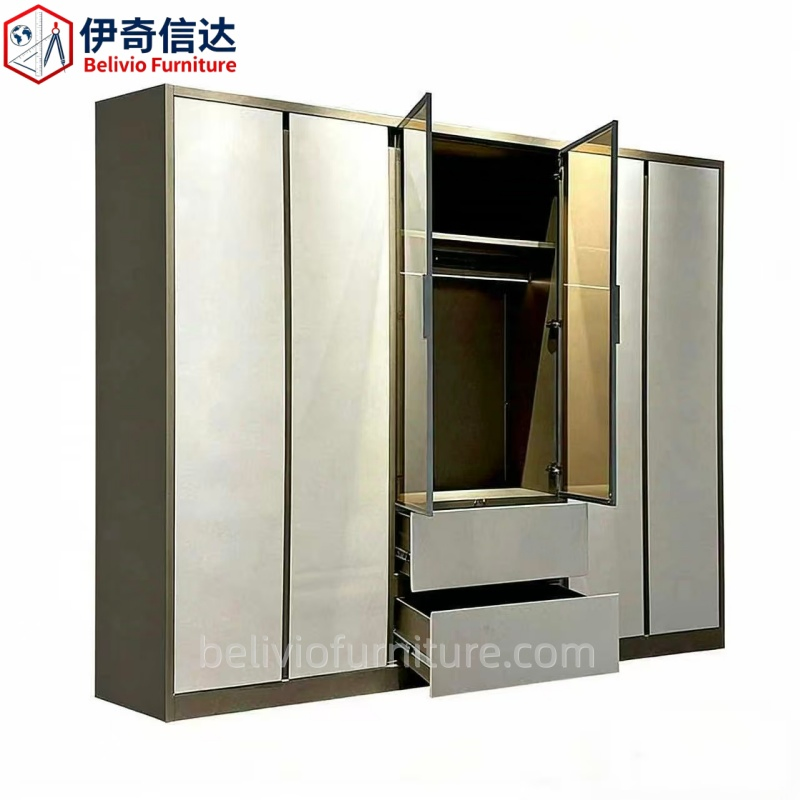 Modern Luxury 6 Door Closet Bedroom Closet and Modular Closet Storage Cabinet