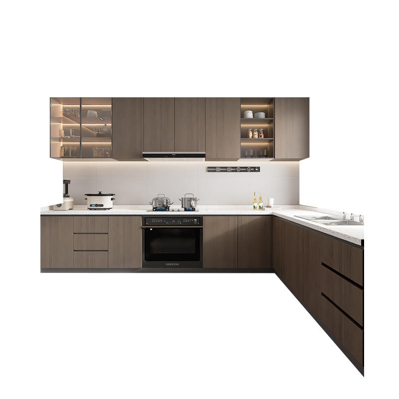 Luxury High Gloss Custom Made Kitchen Cabinet for Upscale Villa Kitchen Interior