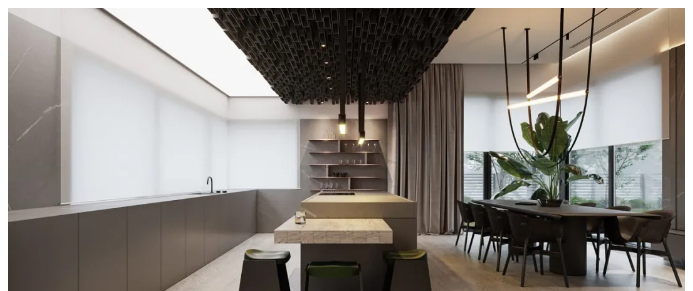 Modern Stylish Black Matte Finish Lacquer Wooden Kitchen Cabinet for Sale