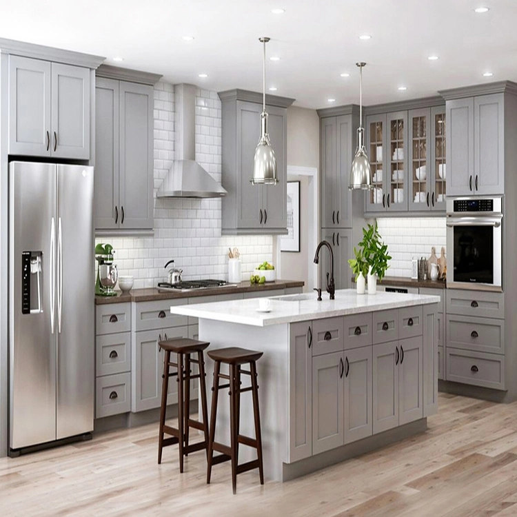 Custom Rubber Wood Handleless Kitchen Cabinets Set Picture of Modern House White Corner Kitchen Cabinet Design