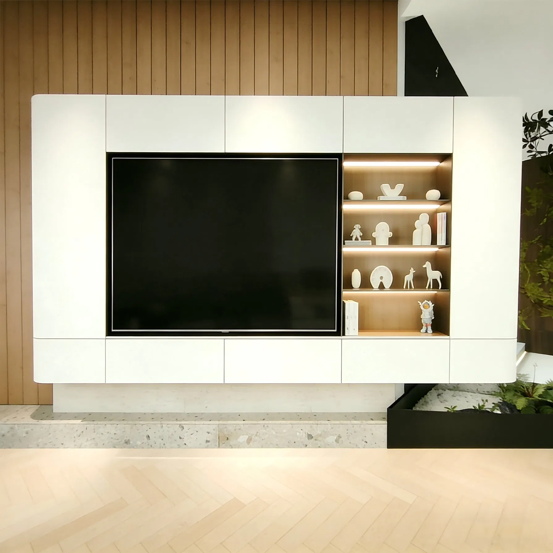 MDF TV Cabinet with Storage Cabinets for Living Room