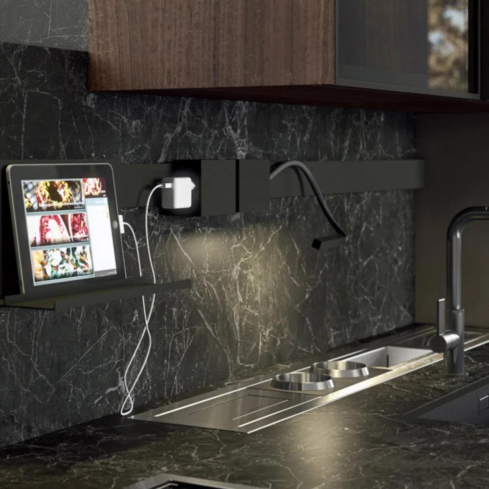 Moisture-Proof and Mildew-Proof Kitchen Furniture Design Modern Aluminum Frame Glass Cabinets for Prefabricated Residential Kitchens