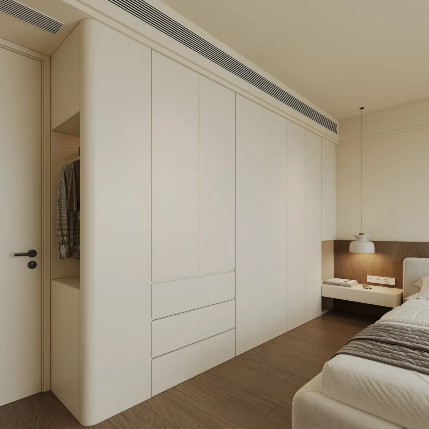 Custom High Quality Modern Wooden Walk in Storage Design Organizer System Island Center Closet Laminate Sliding Wardrobe Furniture