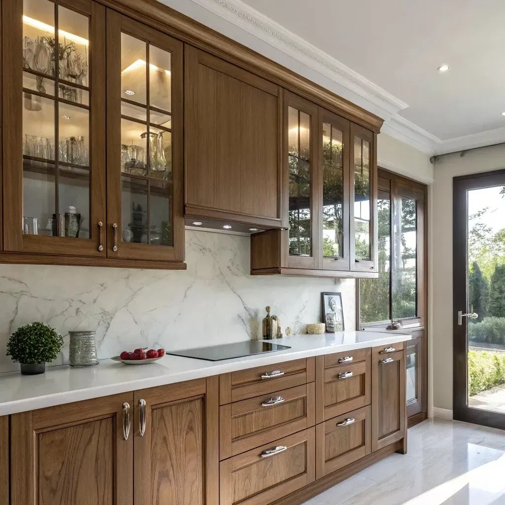 High-End Custom Kitchen Cabinets Solid Wood with Matte Painting Finish